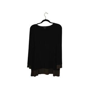 J. Jill Wearever Collection Knit Top Womens Size Medium Black Layering Preppy